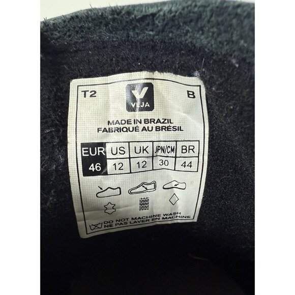 Veja Mens Campo Low Chromefree Sneakers Size 12 Black White Leather Shoes - Picture 8 of 10